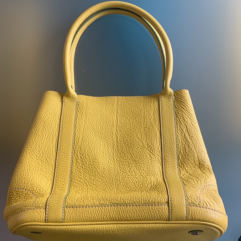 Borge Garveri J Crew yellow pebbled leather tote handbag - Picture 2 of 13